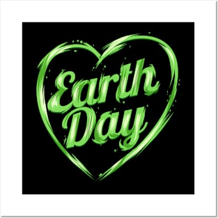 Green Heart Showing Logo For Earth Day Posters and Art